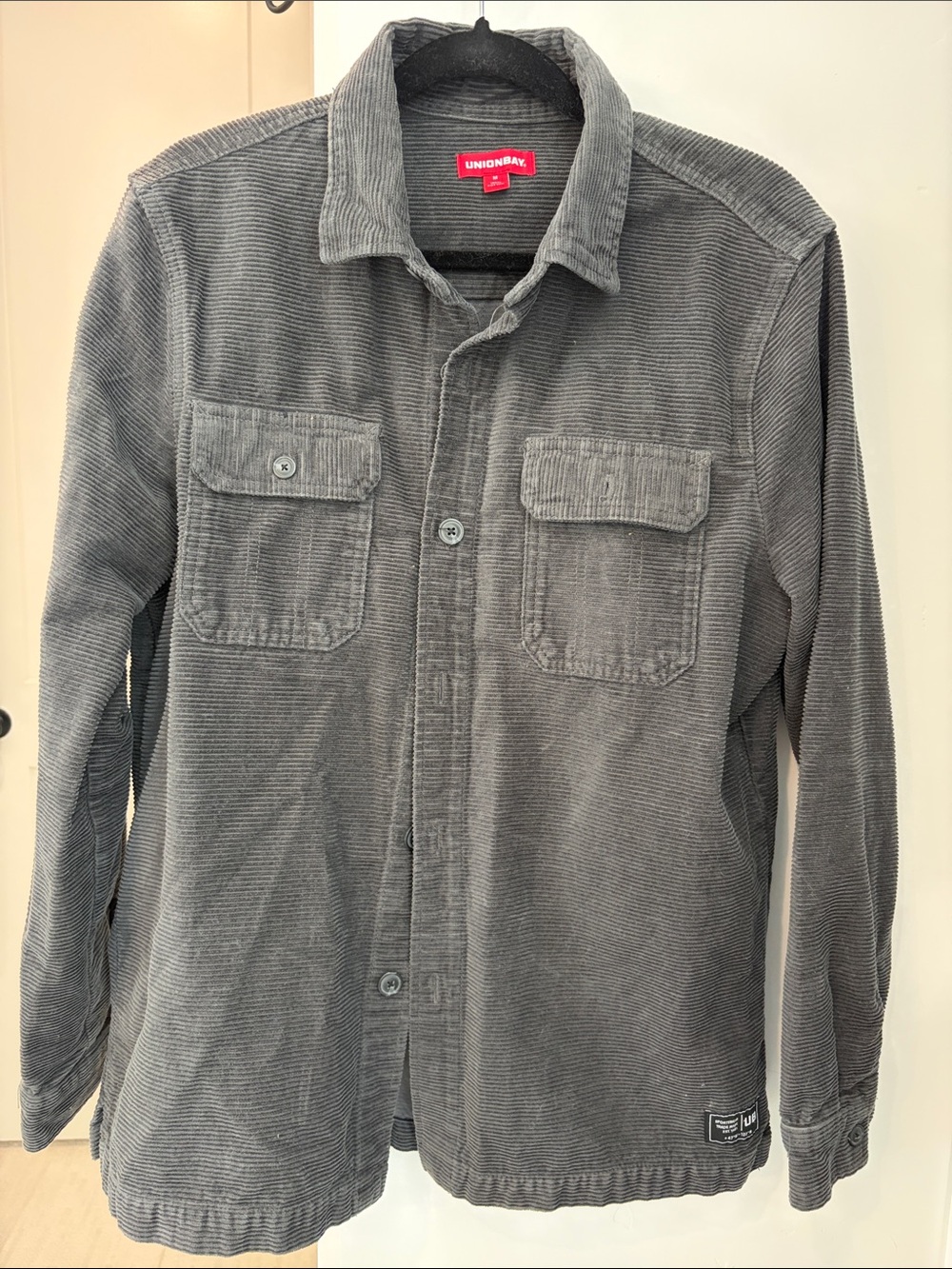 UNIONBAY Gray Corduroy Button-Down Shacket